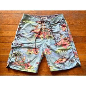 RIPCURL Blue Island Theme 21" Boardshorts sz 32